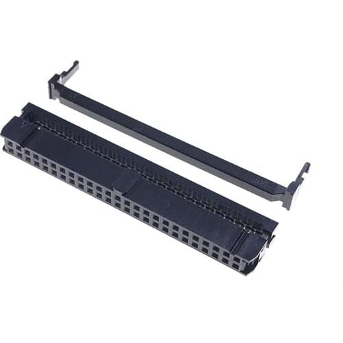 100 Pcs 0.100" 2.54mm 50 Pin dual Row IDC Connector Rectangular Female Socket Receptacle Ribbon Cable FC-50