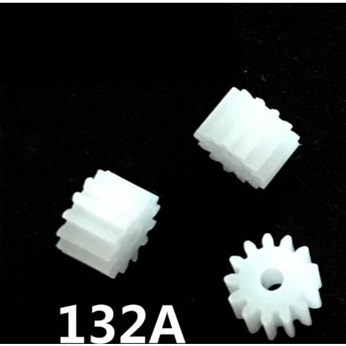132A 132.5A Modulus 0.5 13 Teeth OD=7.5mm Hole= 2mm/ 2.5mm Shaft Tight POM Plastic Pinion Gear Toy Model Parts (100pcs/lot)