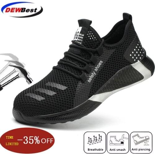 2021 Lightweight EVA-soled safety shoes, mens anti-smashing steel-toed cap, anti-stab and penetrating soft-soled work shoes