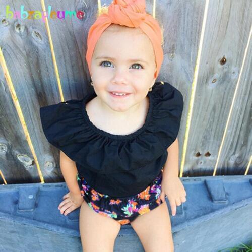 Babzapleume 3PCS/3-24Months/Summer Newborn Baby Outfit Girls Clothing Sets Cotton T-shirt+Shorts+Headband Infant Clothes BC1509