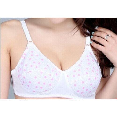 3pcs/lot Middle-aged and elderly cotton bra pure back buckles plus size wireless students young girl classic bralette