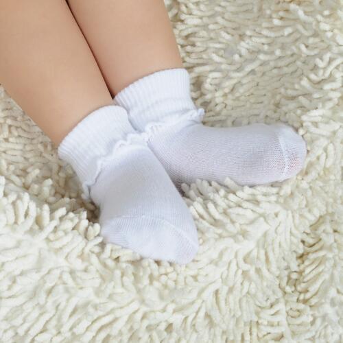 4 pairs / lot baby socks Cotton high-quality candy-colored flanging female socks 0-3 year baby girls socks