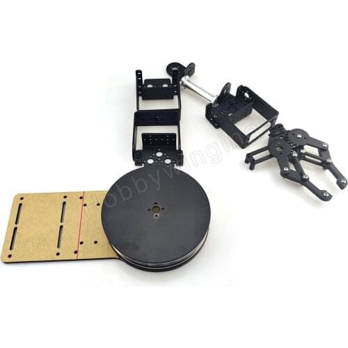 6 DOF Rotating Base Robot Manipulator Metal Alloy Mechanical Arm Clamp Claw Bracket Kit for Arduino Robotic Education