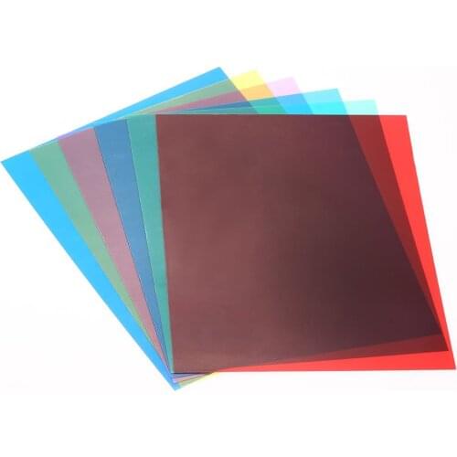 6pcs 25 * 20cm Transparent Lighting Color Correction Filters Set for Flash Light (Red/ Blue/ Green/ Cyan/ Yellow/ Magenta)