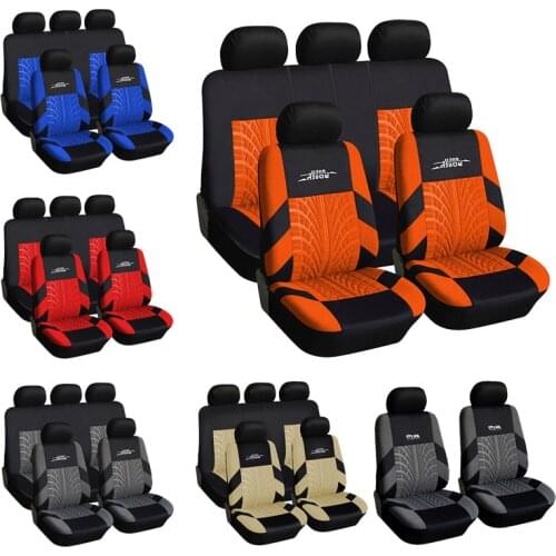 9pcs Full Set Car Seat Covers Car Seat Protector Auto Seat Covers Polyester Fabric Universal Fits Most Car Seats Cover 5 Colors