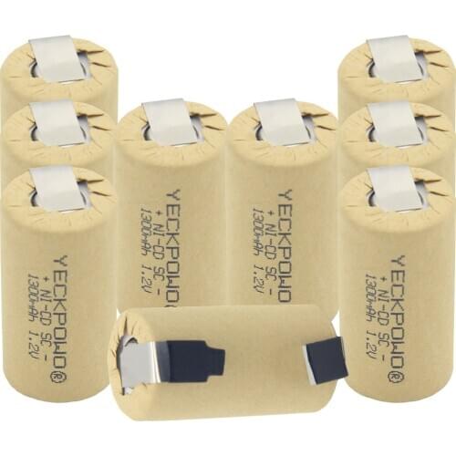 NICD sub C battery 1300mAh akkumulator soldering tape 1.2V SC batteries rechargeable for USAG for screwdrivers for dewalt