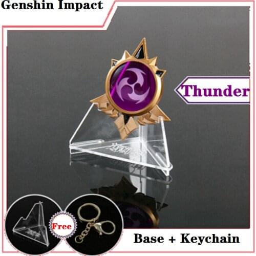 Anime Jewelry Game Genshin Impact Elemental Weapon Project Cosplay Gods Eye Props Tartaglia Resin Gem Figure Metal Keychain