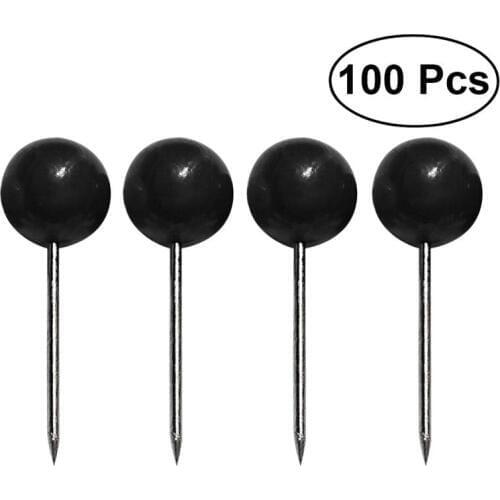 100Pcs Push Pins Round Ball Head Map Tacks With Stainless Point Push Pins Map Thumb Tacks Pin For Office Home Crafts DIY Marking