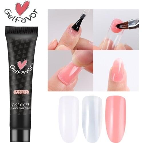 Quickly Extend Crystal Glue 15ml Tube Set Nail Extension Paper-free Nail Fiber UV LED Glue Nails Accessories DIY Design TSLM2
