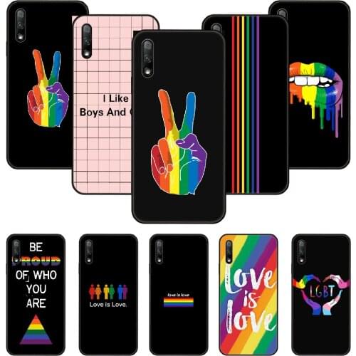Phone Case For Huawei Honor 9X 10 9 20 8X 8A 8S 7X 7A i A Pro Play Lite Black Cover Coque Trend Shell Rainbow Gay Lesbian LGBT