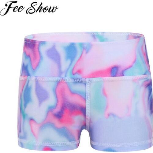 Kids Girls Boy-cut High Waist Dance Shorts Bottoms Ballet Dancewear Class for Sports Workout Gymnastics Leotard Dance Shorts