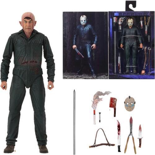 18cm New Style Original NECA Friday the 13th Jason Ultimate Part 5 Roy Burns Action Figure Model Toy Doll Gift