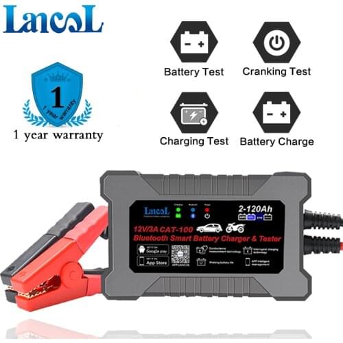 Lancol CAT100 12V 3A Fully Automatic Battery Charger/Tester/Maintainer 8-Stage Rescue and Recover