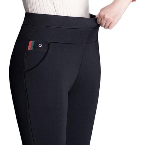 Autumn Winter New Leggings Women High Waist Plus Velvet Warm Pants Plus Size Womens Black Cropped Trousers Casual pants 4XL 80KG