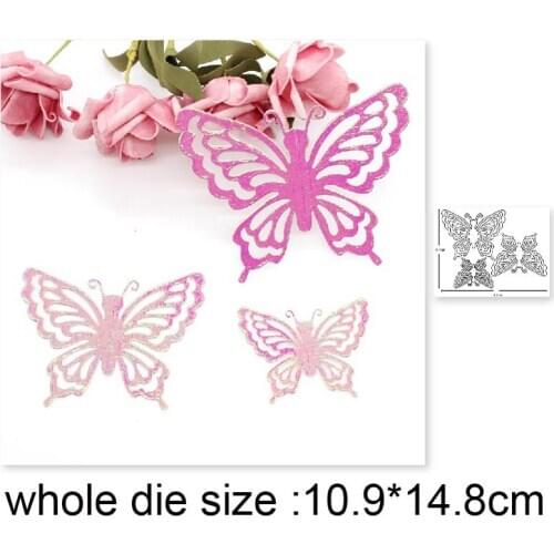 Metal dies 3pcs Butterfly Frame Cutting Dies Stencil dies for DIY Scrapbooking Album Paper Card Making Decoration Embossing dies