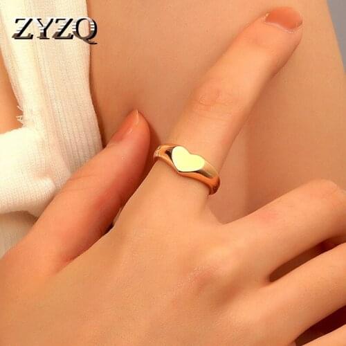 ZYZQ Cute Heart Rings for Women Girl Fancy Anniversary Gift Love Jewelry Simple and Stylish Female Hot Accessories 2021