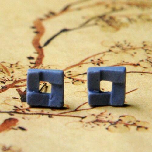 Cute Romantic Small Earrings For Women White Flower Hollow Square Stud Earring Statement Jewelry Ear Stud Accessories Girls Gift