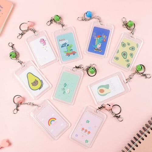 Cute Cartoon Cat Card Holder Case Keychain Student Bank Bus Id Card Cover Storage Case Badge Holder Card Protector Wallet