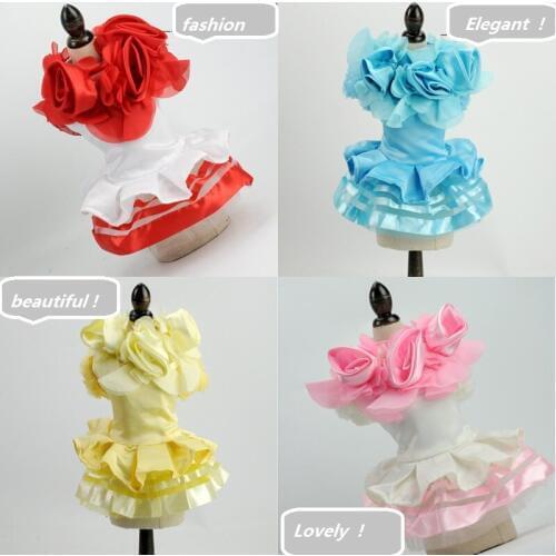 Fashion Lace Princess dress Pet Dog Wedding Dresses Pet Skirt Puppy Cat Dress Pet Festival cloth Apparel XS-XL teddy