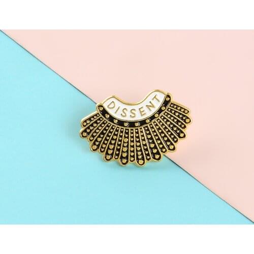 Cartoon Fun Gold Fan Ruth Bader Ginsburg Enamel Brooch Alloy Badge Cowboy Clothes Bag Pins Punk Jewelry Accessories Gift Friends