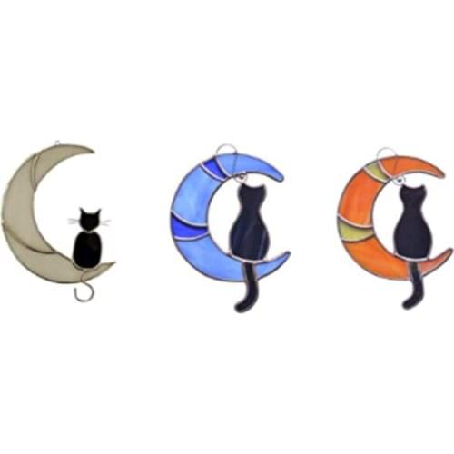 Moon cat window sticker decoration home wall sticker
