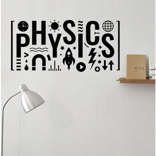 Lettering Physics Wall Stickers For Teen Room School Science Class Education Vinyl Wall Decal Bedroom Decor Accessories PW657