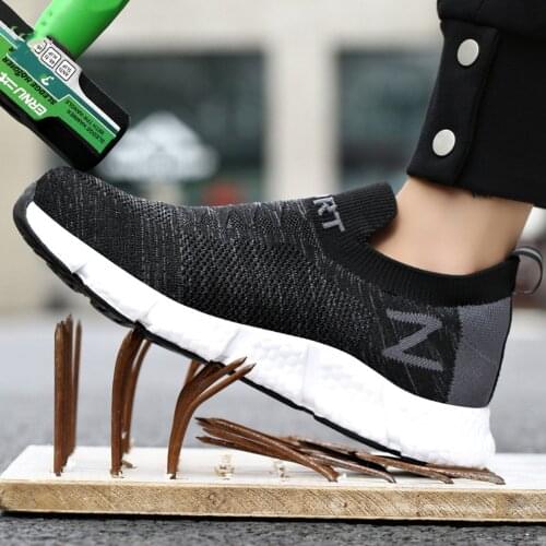 Non-slip Work Shoes Mens Work Boots Anti-smashing Safety Boots Mens Work Sneakers Indestructible Boots Safety Shoe