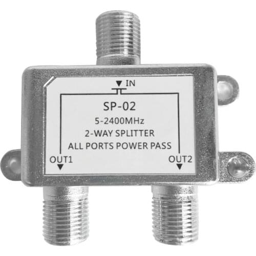 2021 New 5-2400MHz 2 Way Digital Coax Cable Splitter Bi-Direction Satellite TV Signal Receiver Connector for SATV/CATV