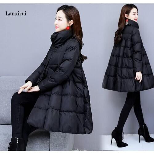 New Parkas Jacket Women Zipper Cloak Down Cotton Padded Jackets Outerwear Large Size Winter cotton-padded coat