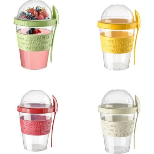 4 Pcs Plastic Yoghurt Box, Muesli Container, Frozen Glass, Fruit Storage Box, Ice Cream Take-away Milkshake Cup, Ice Coffee Cup