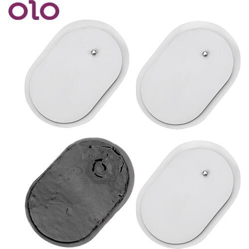 OLO 4 Pieces Electrode Patches Massage Pads SM Adult Games Breast Clitoris Stimulation Sex Toys for Women Adsorption Paste