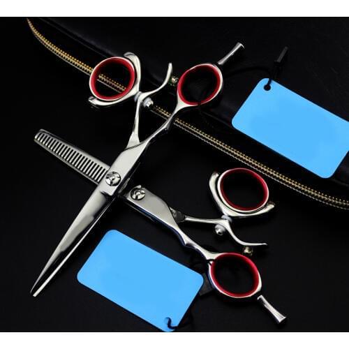 Custom laser logo Hot Rotary handle Japan Hair Cutting Shears Hairdressing left-hand Scissors Barber Scissor Salon Haircut Tools