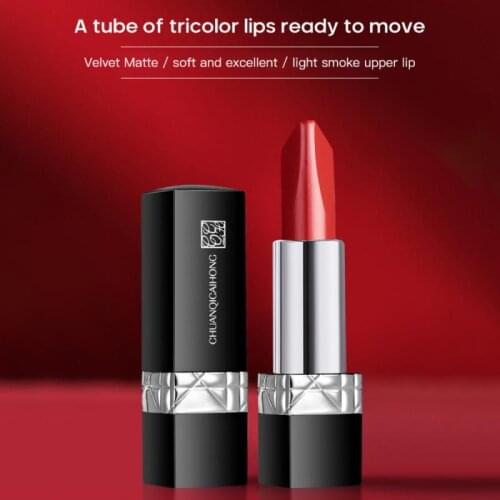 Lipstick Three-color Matte Soft Mist Lipstick Long-lasting Moisturizing Non-stick Cup Lip Makeup Care