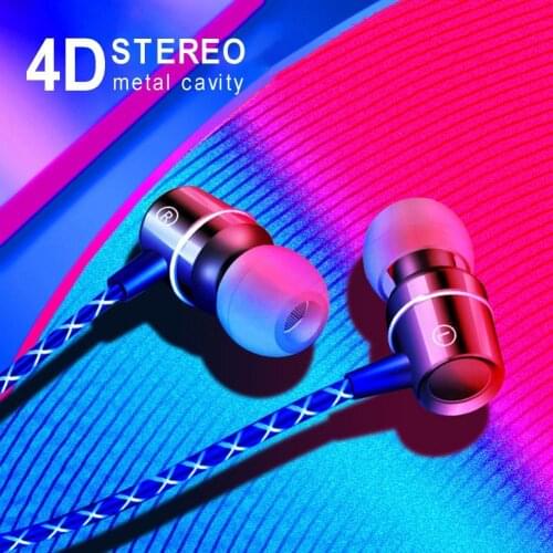 In-Ear Wired Earphone Dual Dynamic Coil with Microphone Wire-Control Headphone