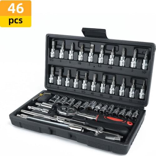 Car Repair Hand Tool Household Socket Wrench Set Mechanical Tool Ratchet Spanner Kit Ratchet Screwdriver Auto Repairing Tool Set