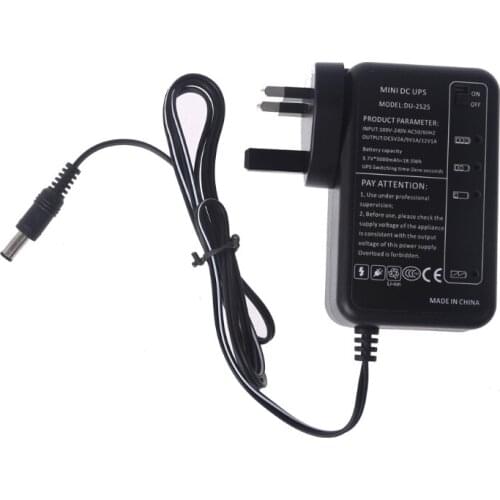 UK Plug 5000mAh 5V 9V 12V 1A 5.5x2.1mm Output UPS Battery Pack Power Supply for WiFi Router LED Light Lamp Fan