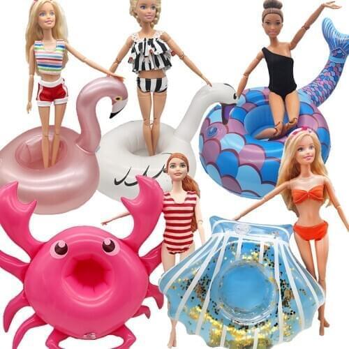 Lifebuoy Swimming Ring for Barbie Doll Girls Toys for Girls Baby Toys Bikini Clothes for Doll Accessories Beach Rinig Gift