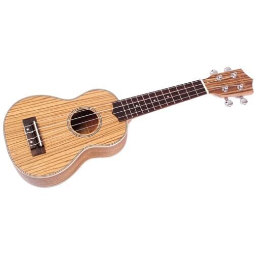 Newly Mini Size 21 Inch Ukulele Zebrawood 4 String Portable Acoustic Instrument Gift