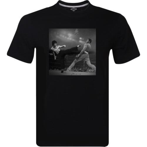 Bruce Lee Vs Ali The Boxing Legend Vintage MenS T-Shirt Size S-Xxl New Tee Summer 2019 100% Cotton Normal Custom Design Shirts