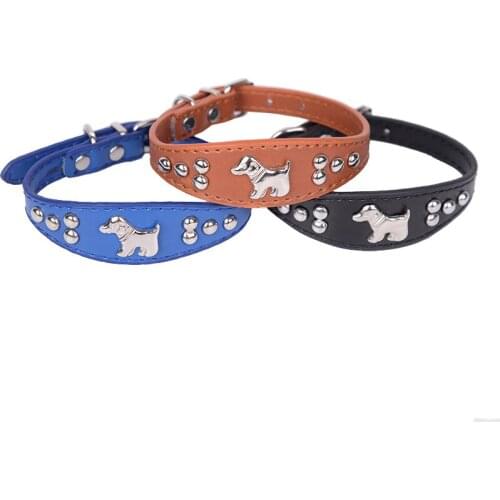 XPangle Dog Collar PU Leather Personalized Dog Accessories for Chihuahua Bulldog Mosaic Pet Collar Strap Necklace Pet Supplies