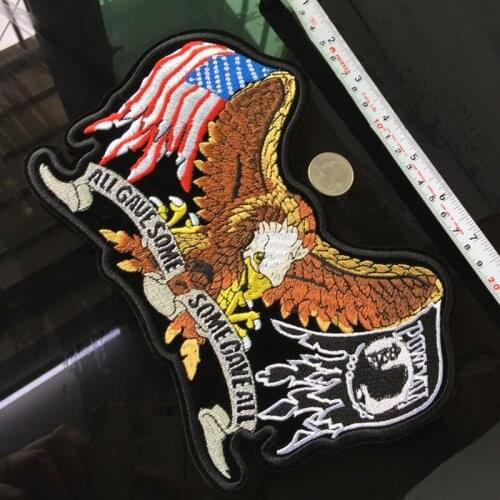 Punk USA Eagle Bikers Embroidered Patch for Clothing Iron on Sew Applique Freedom Fabric Clothes Shoes Bags DIY Decor Patches