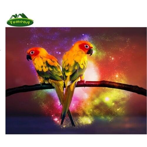 YUMEART 5D DIY Full Square Drill Diamond Painting Cross Stitch Cartoon Two Birdies Rhinestone Embroidery Mosaic Home Decor