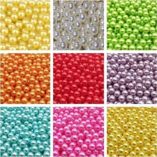 Zsbszc 3mm-16mm White blue green pink Pearl Beads Rhinestone No holes beads DIY Clothes Decoration ZZ071