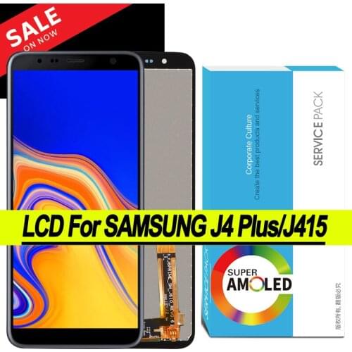 10pcs Original 6.0'' Display for Samsung Galaxy J4+ 2018 J4 Plus J415 J415F J410 LCD Touch Screen Repair Parts + Service Pack