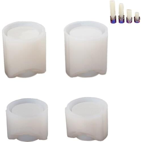 4PCS DIY Candle Holder Base Crystal Epoxy Resin Mold Candle Storage Crystal Cluster Cup Silicone Mold For Desktop Everywhere
