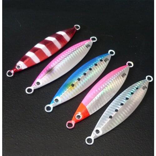 5PCS Deep sea Fishing Jigging Slow Jig Jigging Lure Jigbait spoon baits 60g 80g 100g