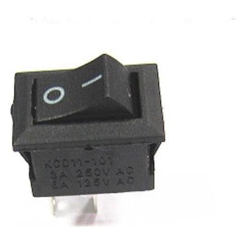 50Pcs Black Push Button Switch 3A 250V KCD11 2Pin Snap-in On/Off Rocker Switch 10MM*15MM BLACK