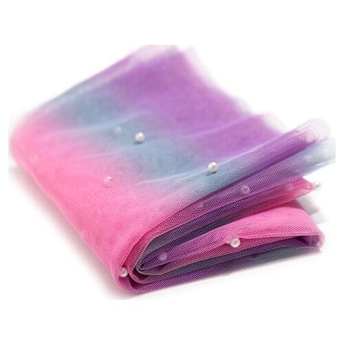 50cm/lot Width 150cm Sequin Pearls Tulle Fabric for Party Wedding Dress Veil Decoration free Handmake sewing Pearl Mesh Fabrics