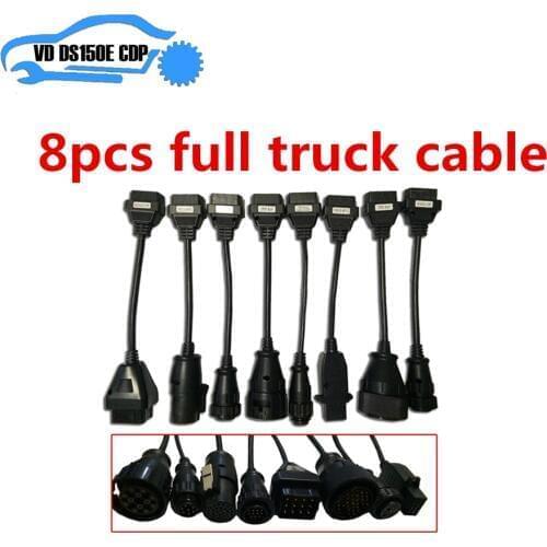 8pcs Truck cables for tcs cdp pro truck diagnostic tool cable adapter obd2 truck cable for delphis for autocome obd2 obdii obd