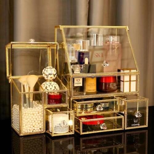 Acrylic Cosmetic Storage Box Makeup Organizer Dustproof Desktop Drawer Jewelry Lipstick Nail Polish Makeup Container Diaplay Box